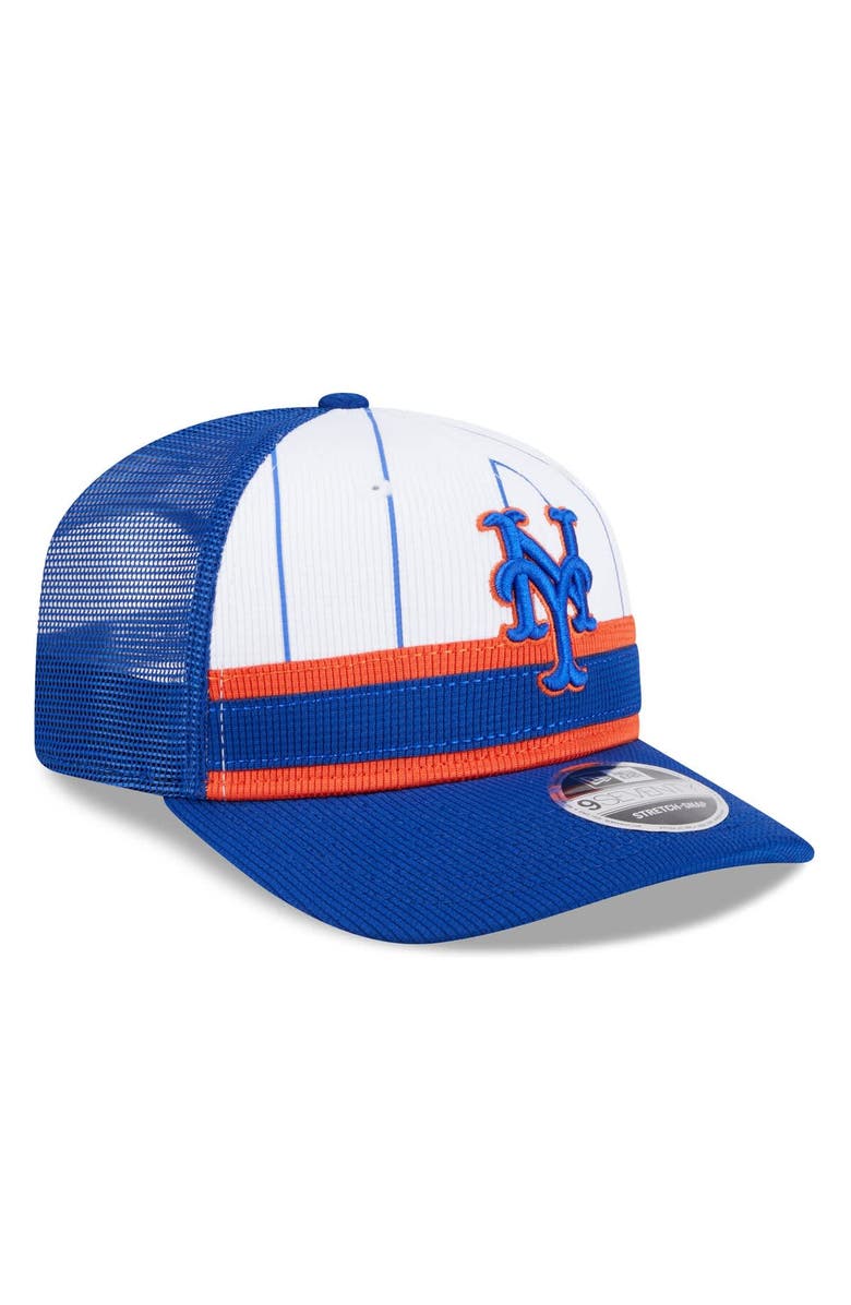 New Era Men's New Era  White/Royal New York Mets 2025 Batting Practice 9SEVENTY Stretch-Snap Trucker Hat, Alternate, color, 