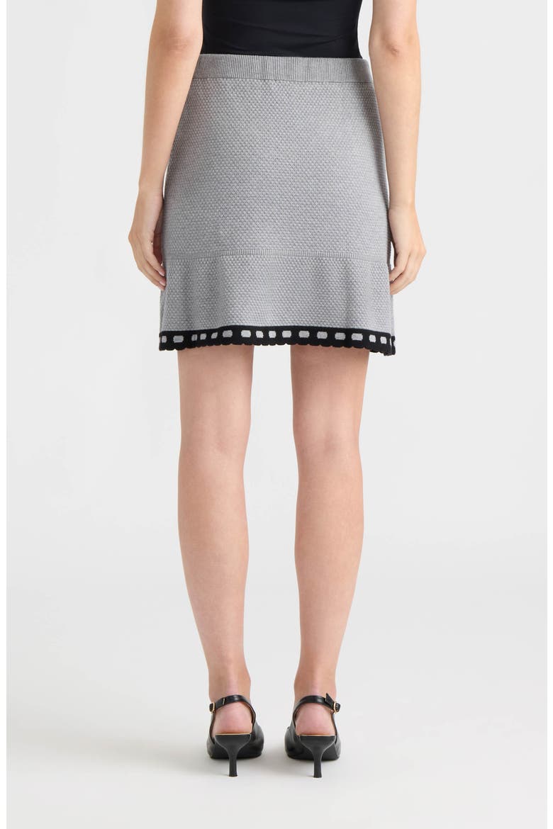 Contrast Trim Miniskirt, Alternate, color, LIGHT GREY MIX