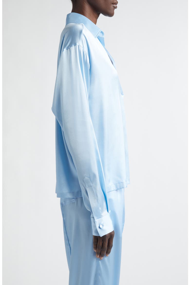 Stretch Silk Satin Polo, Alternate, color, FROST