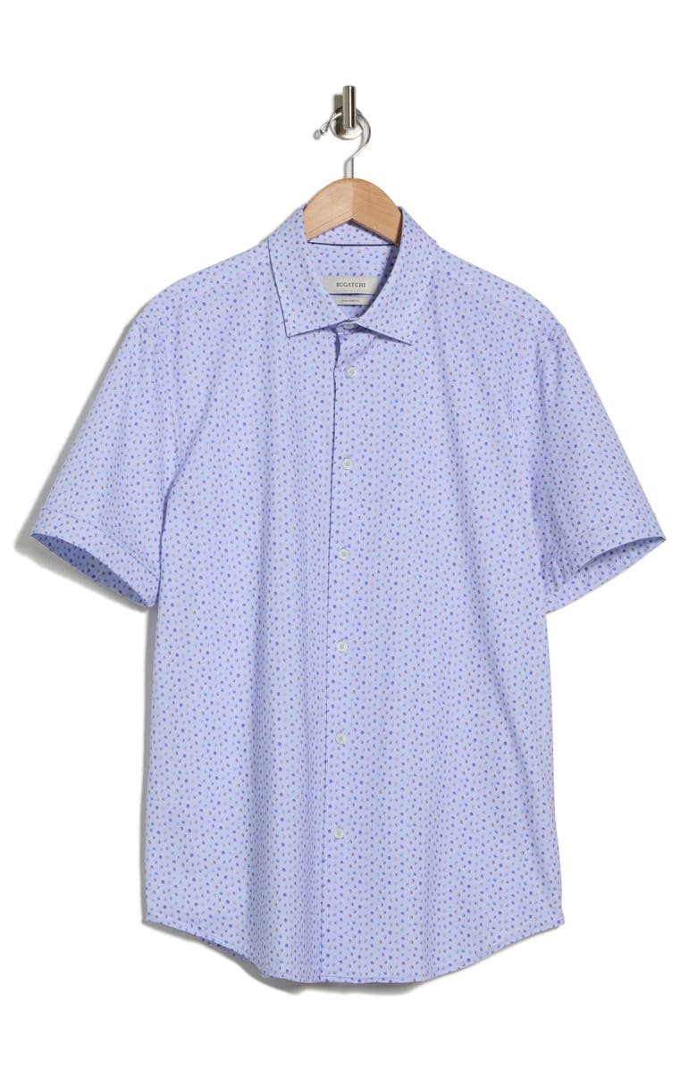 Bugatchi Short Sleeve Button-Up Shirt, Main, color, Lavender