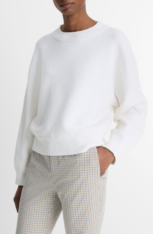 Shop Vince Bouclé Crewneck Sweater In Optic White