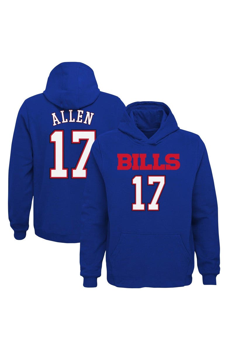 Outerstuff Youth Josh Allen Royal Buffalo Bills Mainliner Player Name & Number Pullover Hoodie, Main, color, 