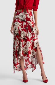 ALICE + OLIVIA Rosa Asymmetrical Midi Skirt