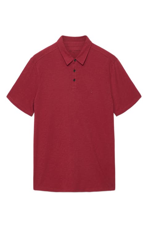 Victor Embroidered Peace Sign Organic Cotton Slub Polo