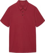 John Varvatos Victor Embroidered Peace Sign Organic Cotton Slub Polo