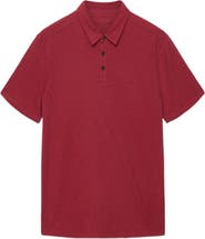 John Varvatos Victor Embroidered Peace Sign Organic Cotton Slub Polo