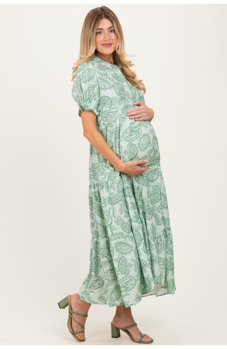 PinkBlush Paisley Print Tiered Midi Dress, Alternate, color,