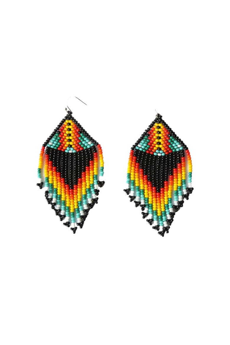 Flame Embera Earrings, Main, color, Flame