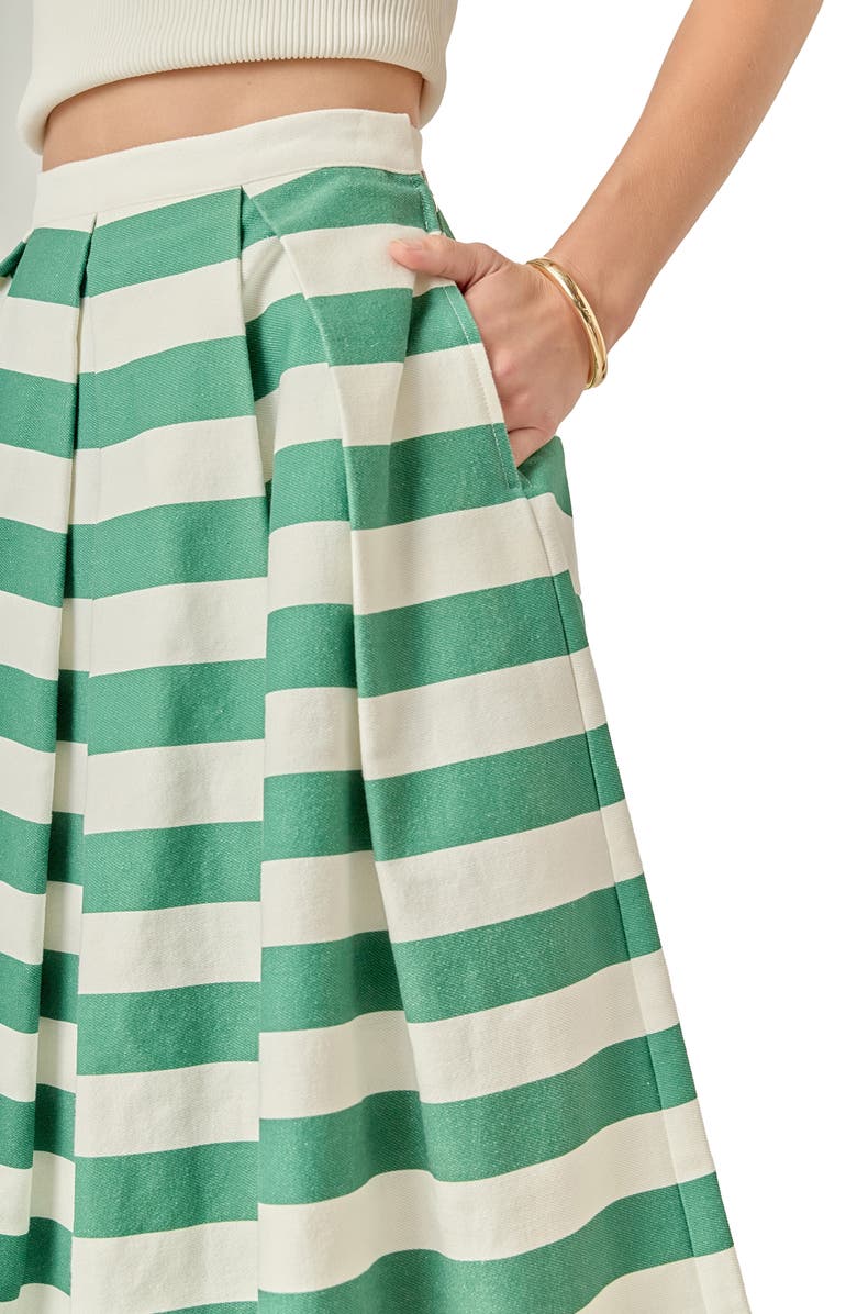 English Factory Bold Stripe Cotton Midi Skirt, Alternate, color,