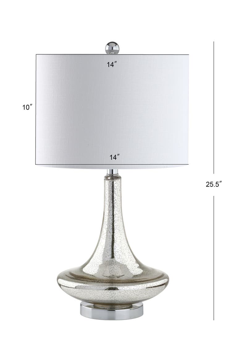 Cecile 25.5" Glass Teardrop LED Table Lamp, Alternate, color, Mercury Silver