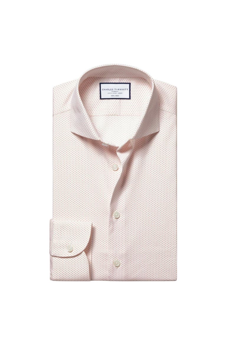 Charles Tyrwhitt Geo Print Non-Iron Stretch Twill Shirt, Alternate, color, White