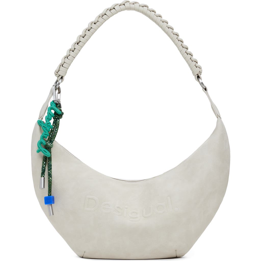 Desigual Faux Leather Shoulder Bag In Gray
