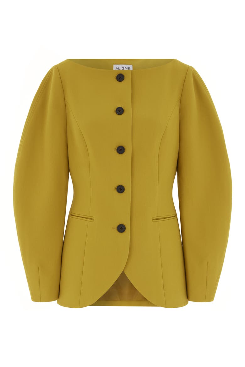 Artemis Barrel Sleeve Jacket, Alternate, color, MUSTARD