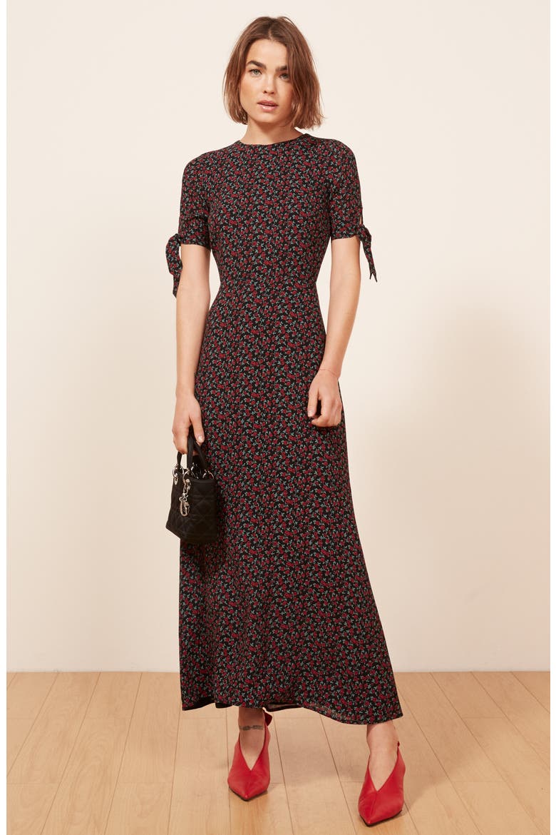 Amsterdam Tie Sleeve Body-Con Maxi Dress, Alternate, color, MABEL