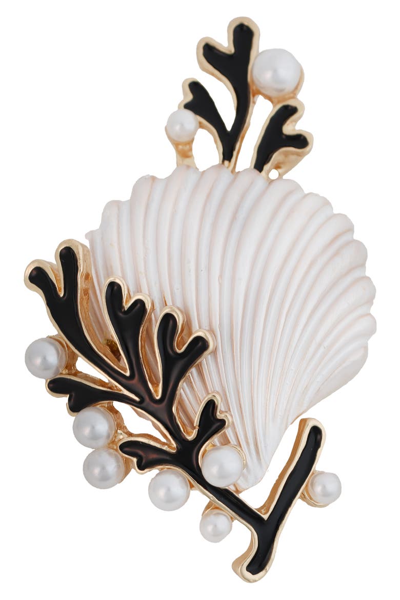 Shell Brooch, Main, color, WHITE