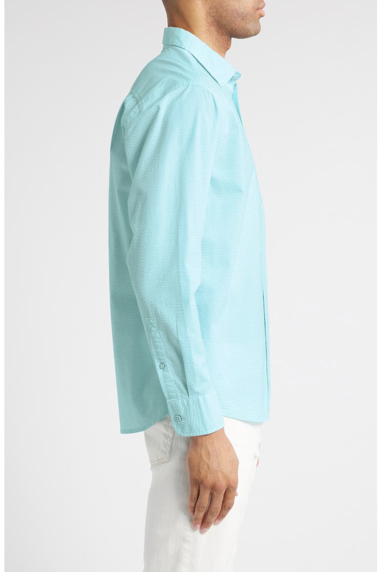 Nova Wave Stretch Cotton Button-Up Shirt, Alternate, color, AQUARIUS