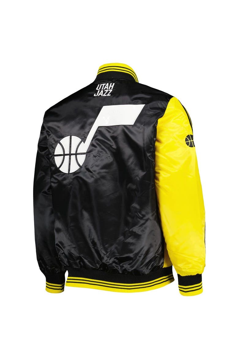 Men's Starter Gold/Black Utah Jazz Fast Break Satin Full-Snap Jacket, Alternate, color, Gold