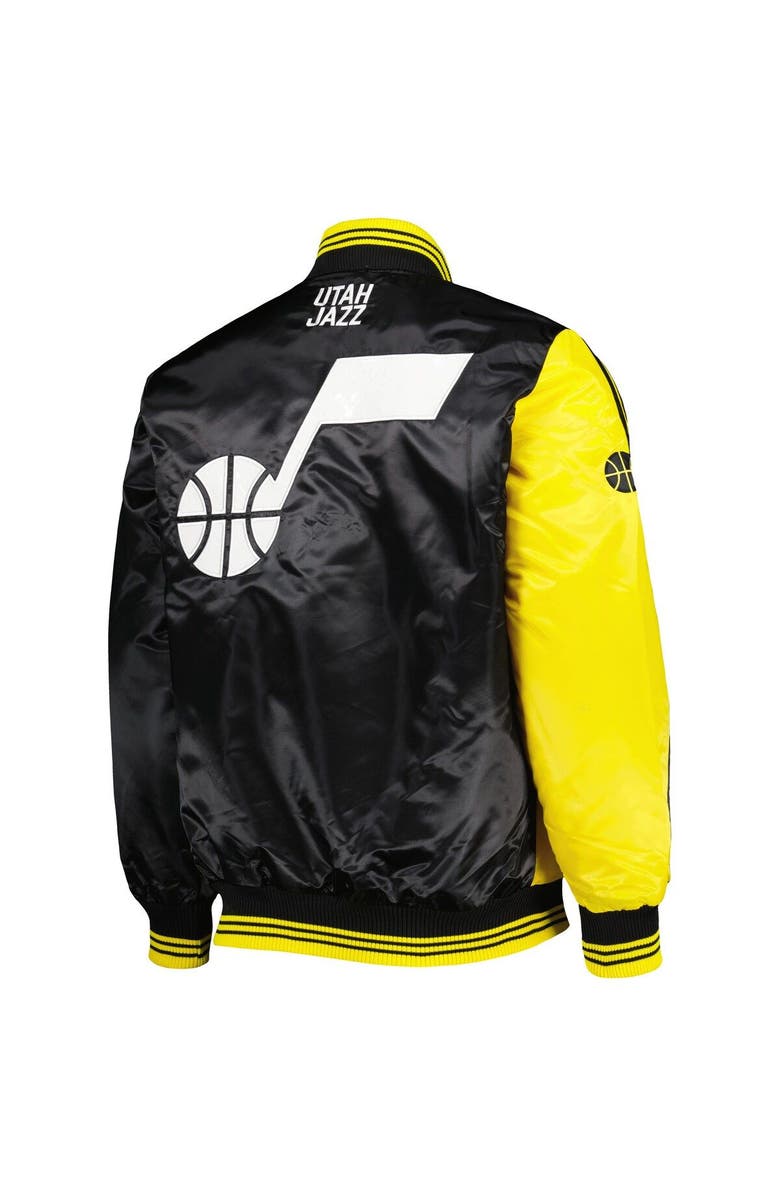 STARTER Men's Starter Gold/Black Utah Jazz Fast Break Satin Full-Snap Jacket, Alternate, color, Gold