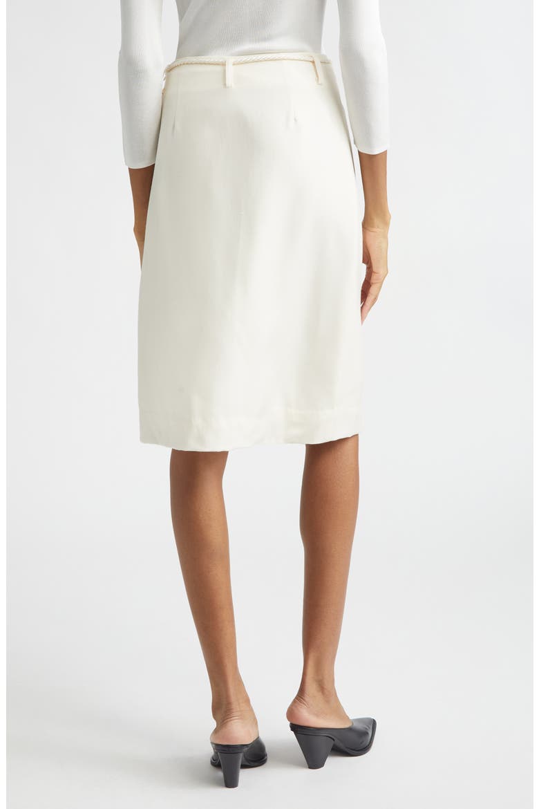 Elspeth Button Front Belted Wool Midi Skirt, Alternate, color, CREAM