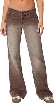 EDIKTED Alysse Low Rise Wide Leg Jeans
