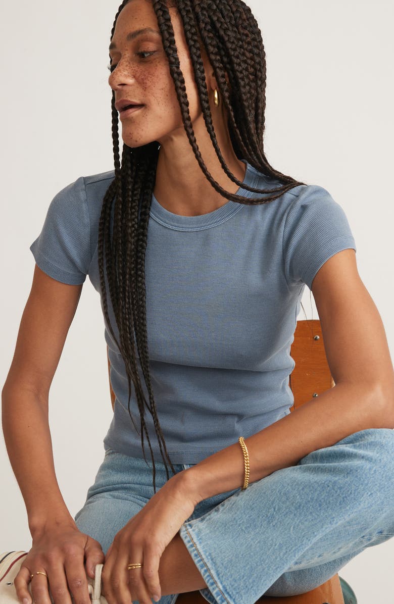 Marine Layer Lexi Sun-In Crewneck Rib T-Shirt, Alternate, color, 