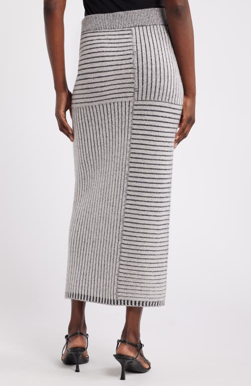 Nordstrom X Harlem's Fashion Row Harbison Rib Wool & Cashmere Maxi Sweater Skirt In Ivory Pristine- Black
