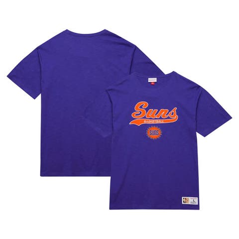 Men's Mitchell & Ness Purple Phoenix Suns Hardwood Classics Felt Applique Slub T-Shirt