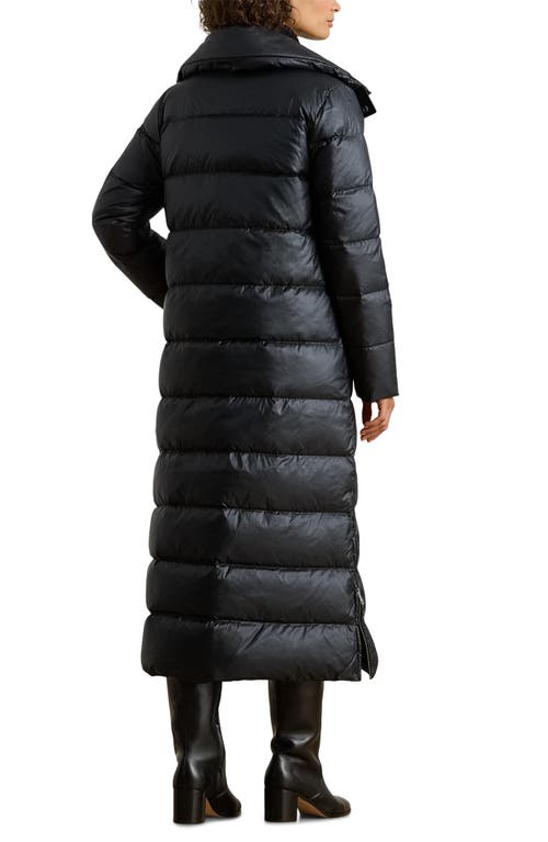 Ralph Lauren Lauren  Maxi Soft Long Puffer Coat In Black