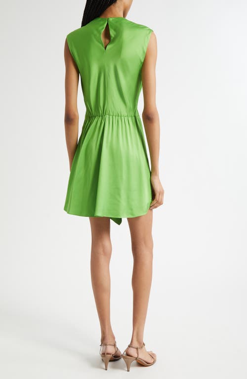 A.l.c . Dion Gathered Satin Minidress In Green