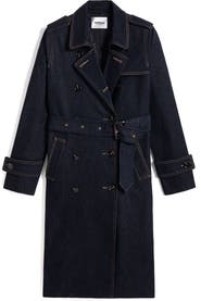 Bayeas Double Breasted Denim Trench Coat