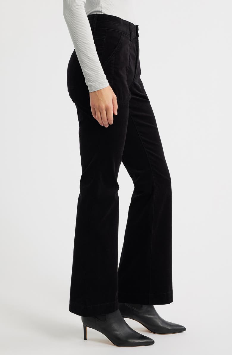 Wit & Wisdom Madison 'Ab'Solution High Waist Bootcut Corduroy Pants, Alternate, color, Black
