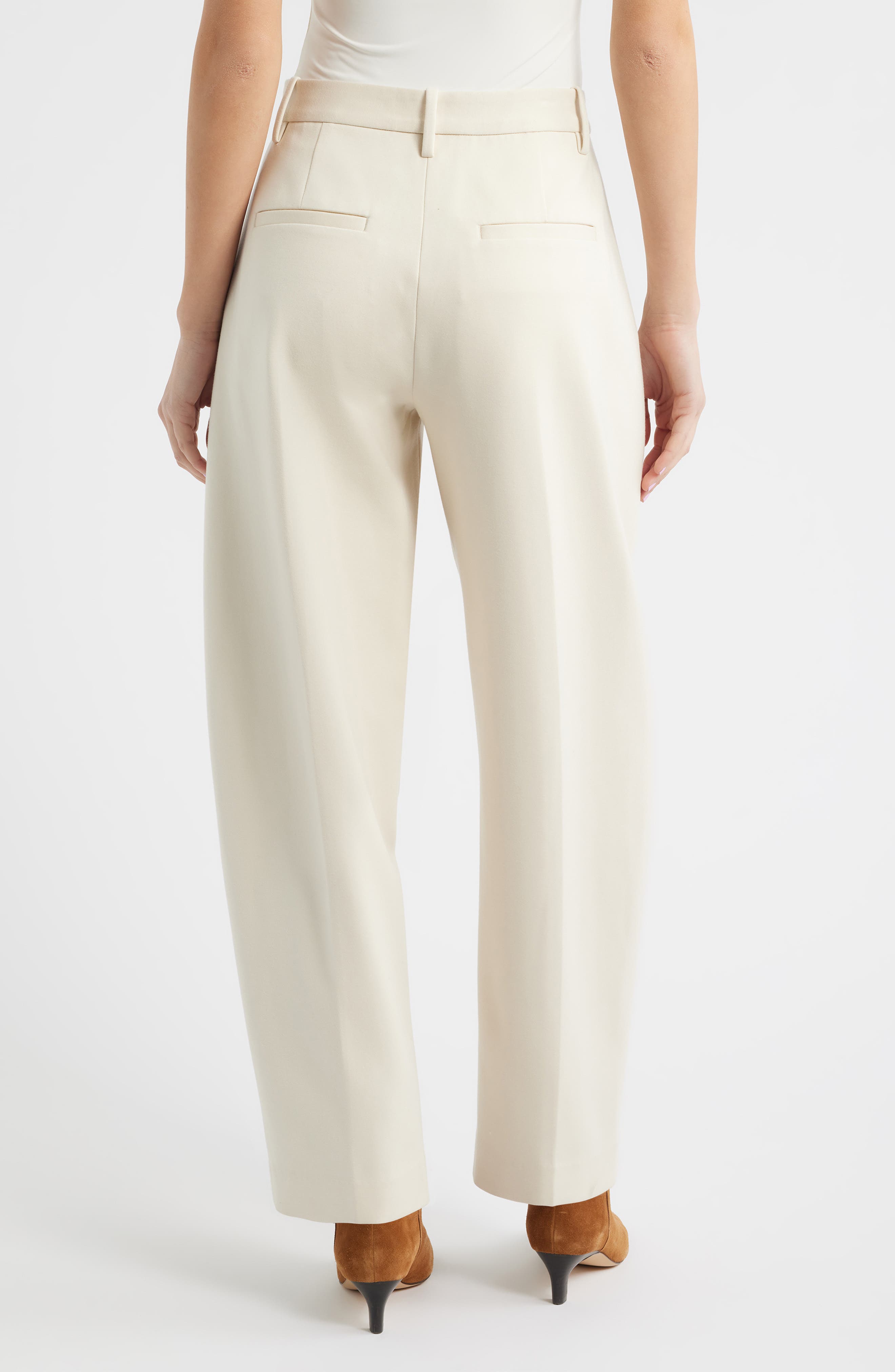 Vicky Ponte Knit Barrel Leg Pants - image 2
