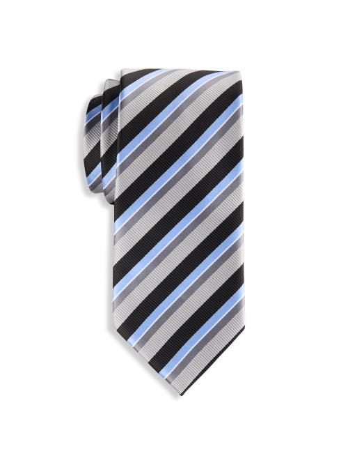 Oak Hill By Dxl Big & Tall Traditional Striped Tie In Gray
