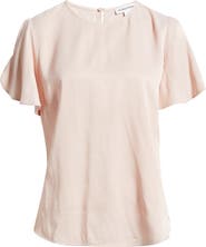 Nordstrom Flutter Sleeve Satin Top
