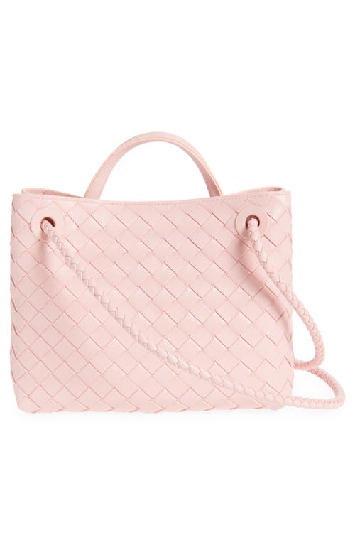 Bottega Veneta Small Andiamo Intrecciato Shoulder Bag In 6863 Rose-muse Brass-rose