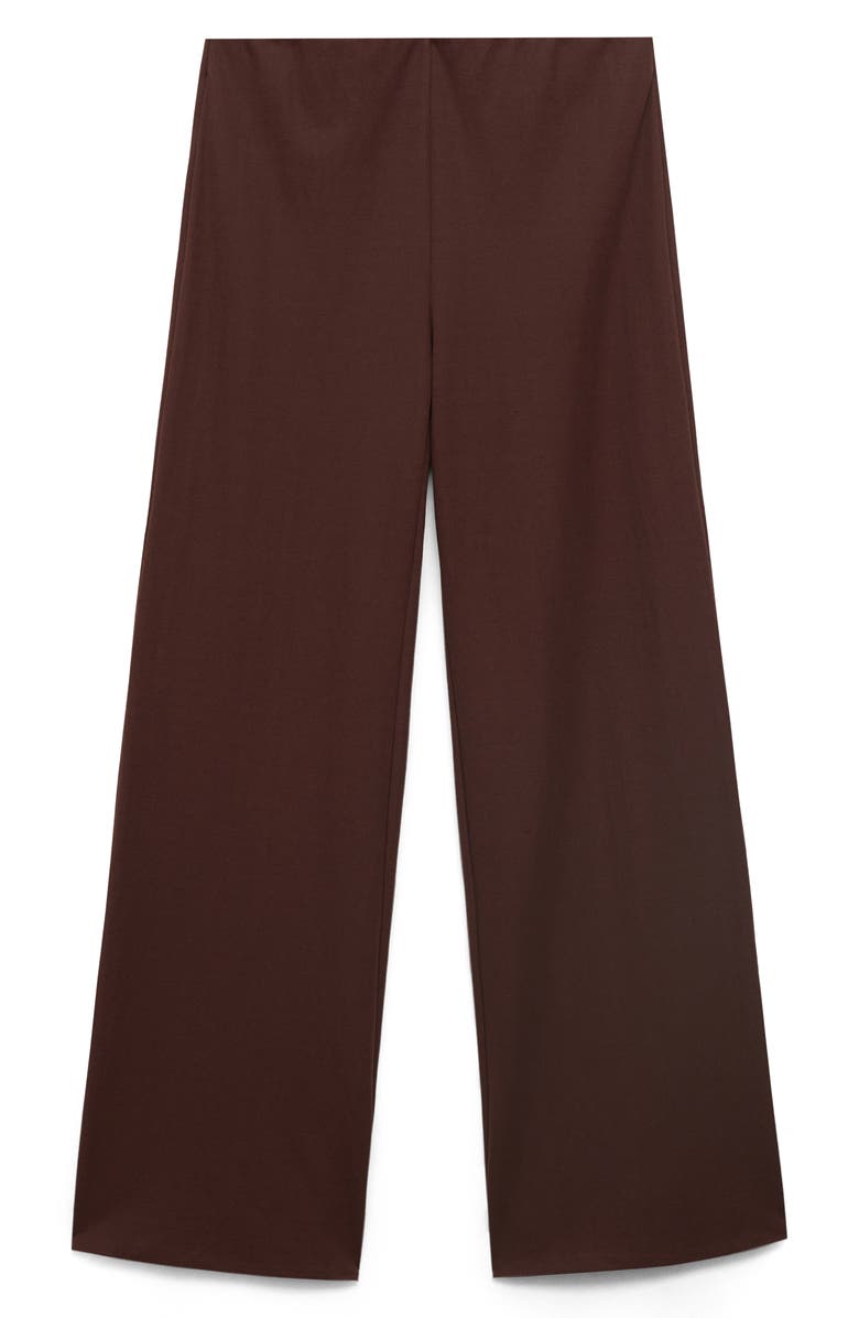 MANGO Flowy Straight Leg Pants, Alternate, color, Chocolate