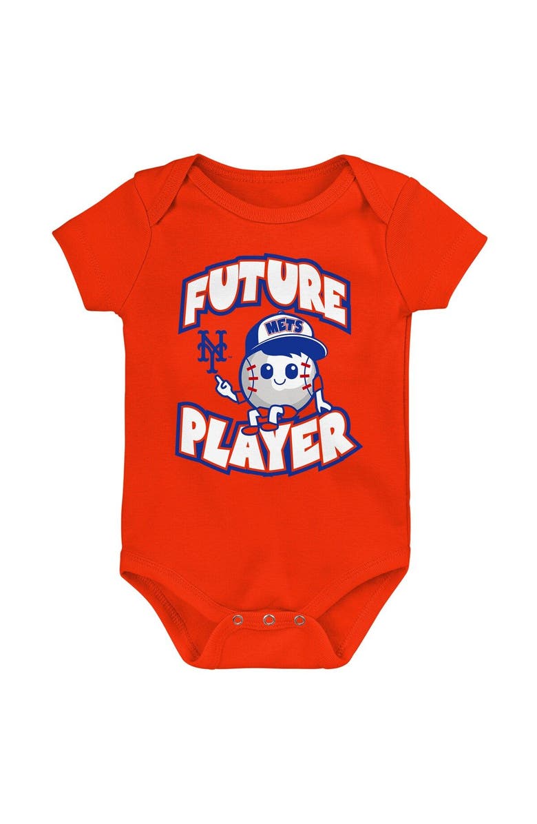 Outerstuff Newborn & Infant Orange/Royal/White New York Mets Minor League Player Three-Pack Bodysuit Set, Alternate, color, Orange