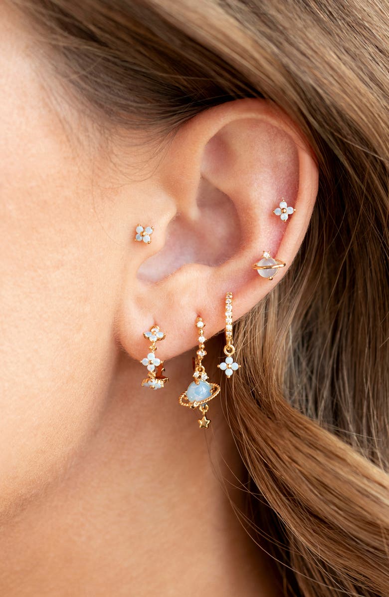 Girls Crew Blue Jupiter Dangle Earrings, Alternate, color, Gold