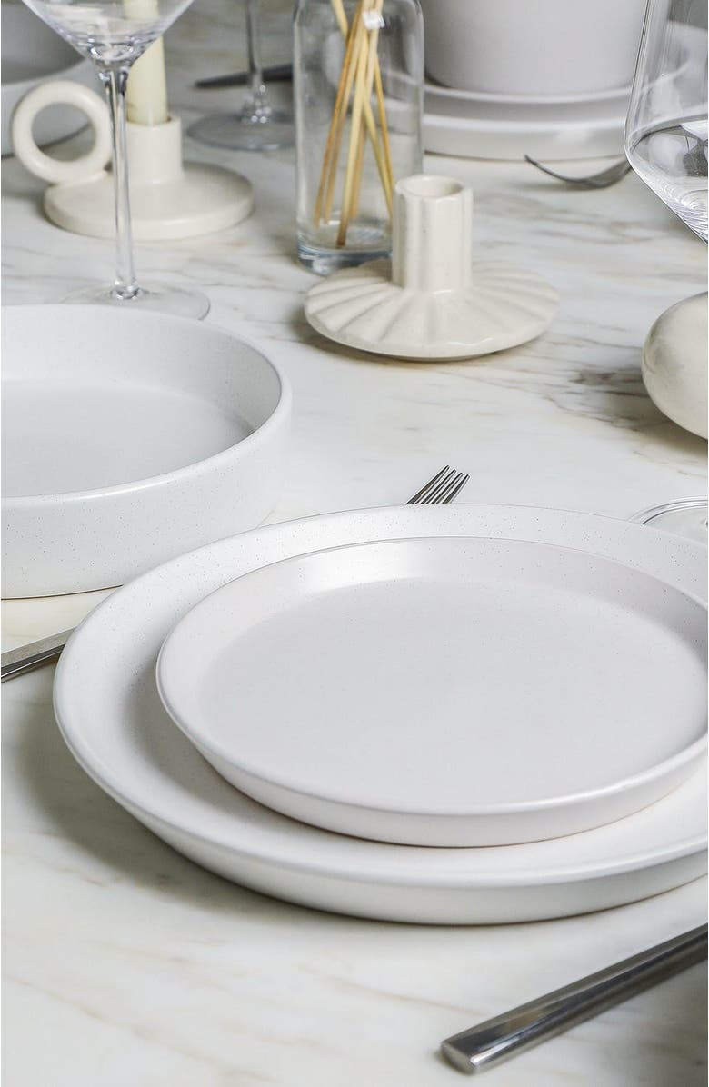Stone Lain Albie Stoneware 32-Piece Dinnerware Set, Alternate, color, Snow White 16-Pieces