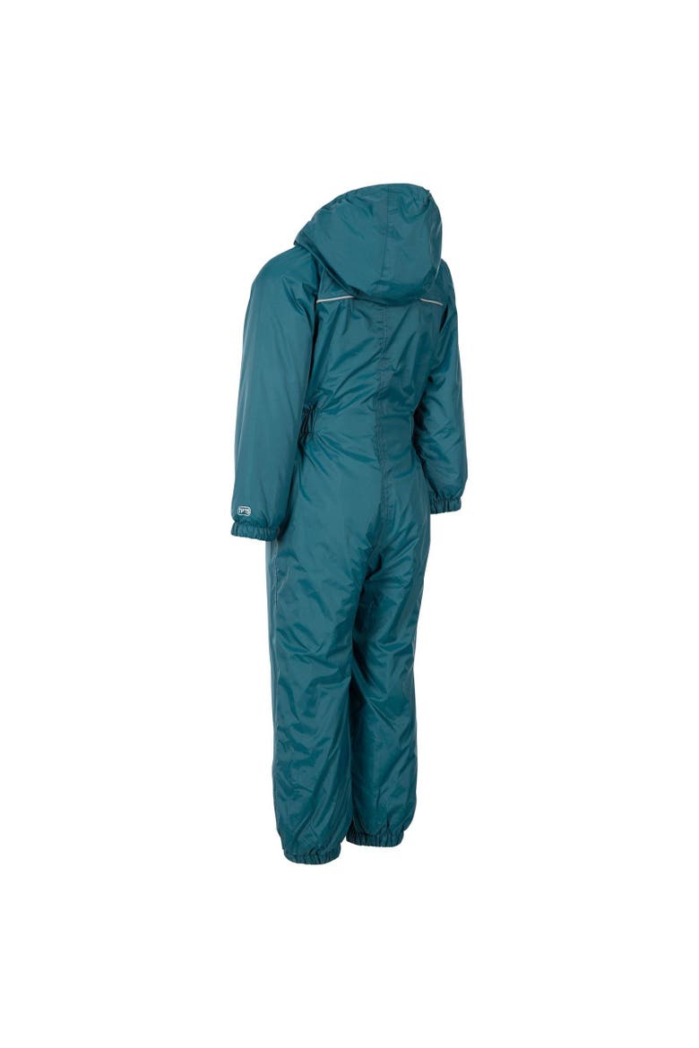 Babies Button Rain Suit, Alternate, color, Teal