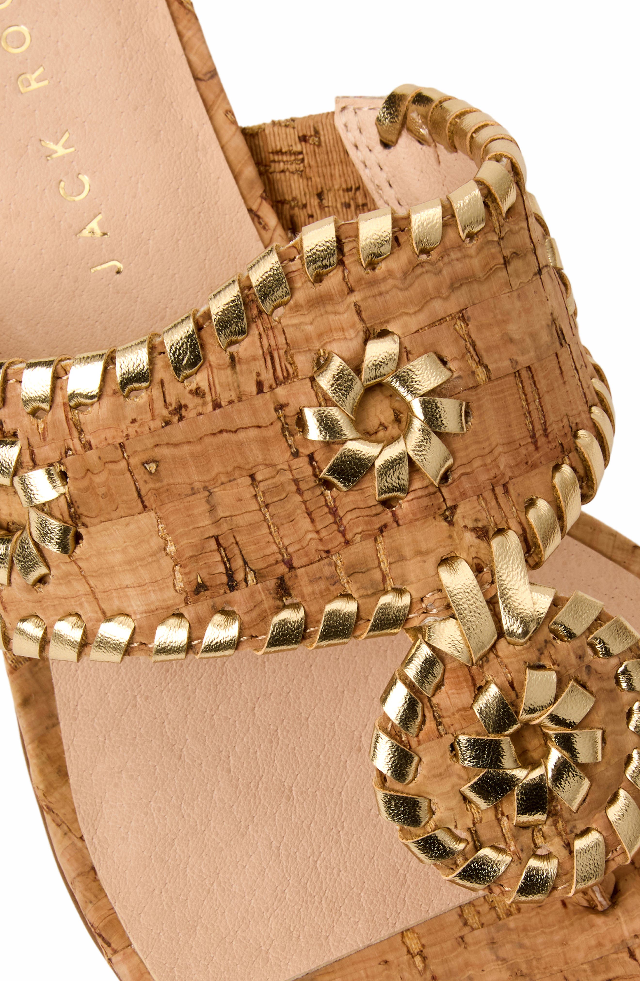 Jack Rogers Jacks High Wedge Sandal, Alternate, color, Cork/ Gold