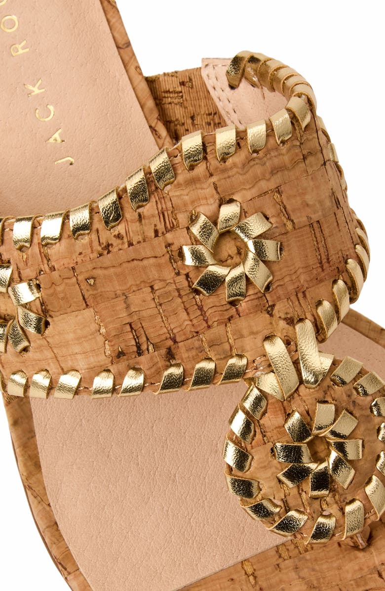Jack Rogers Jacks High Wedge Sandal, Alternate, color, Cork/ Gold
