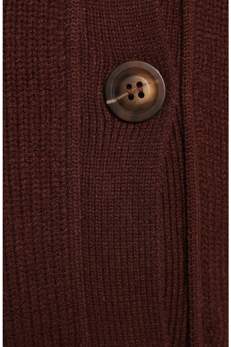 Eden Button Front Cardigan, Alternate, color, BROWN