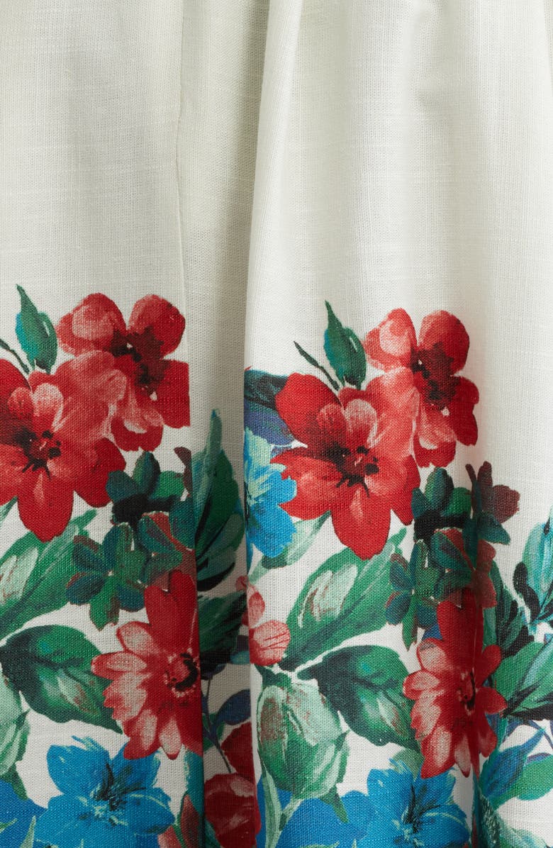 Tahari ASL Belted Border Print Sleeveless Midi Dress, Alternate, color, 