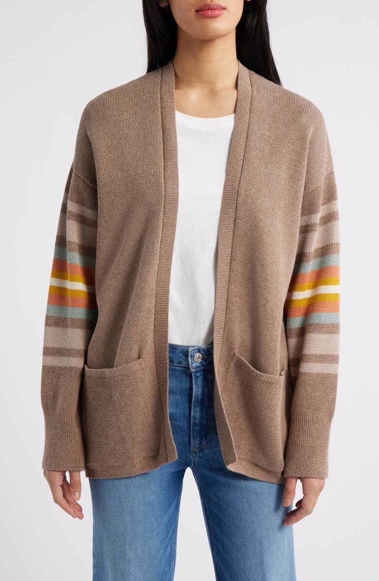Pendleton Sierra Springs Stripe Detail Cotton Cardigan, Main, color,