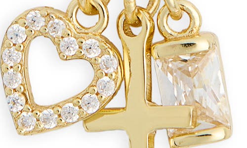 Argento Vivo Sterling Silver Sentimental Cross Pendant Necklace In Gold