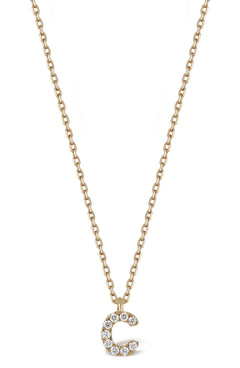 Icon Pavé Diamond Initial Pendant Necklace