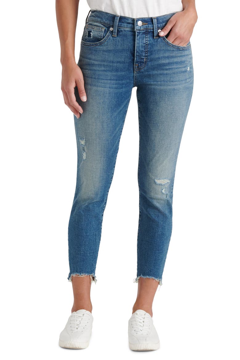 Ava Distressed Chewed Hem Crop Skinny Jeans, Main, color, VIA ALCALDE DX