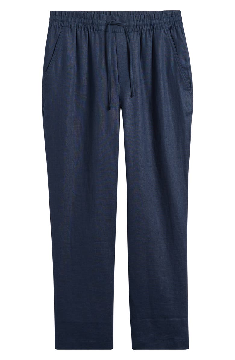 CHÉ Avila Straight Leg Linen Drawstring Pants, Main, color, Navy