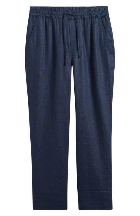 Avila Straight Leg Linen Drawstring Pants